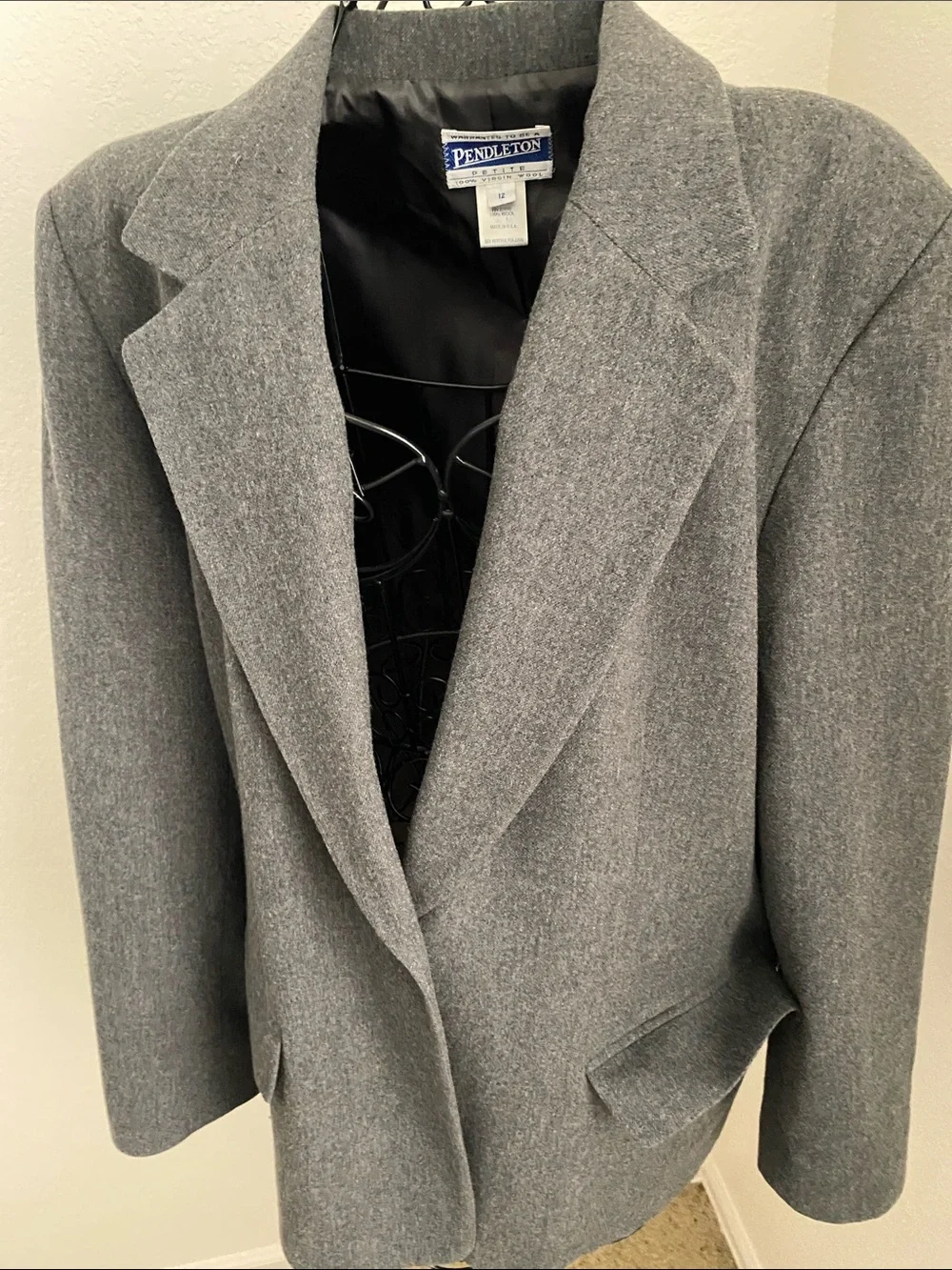 Vintage Pendleton Gray Women's Tailored Wool Blazer